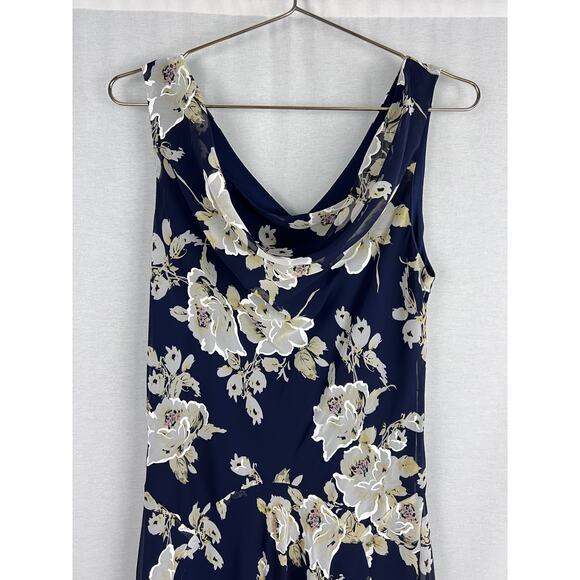 Signature by Robbie Bee Dress Fit and Flare Bias Cut Floral Midi Elegant Coastal - Picture 2 of 6